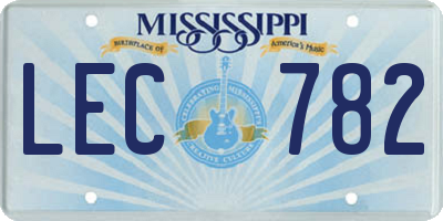 MS license plate LEC782