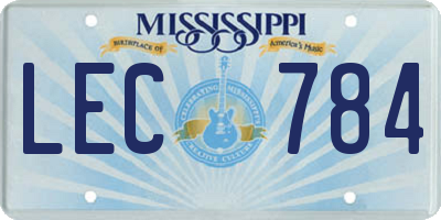 MS license plate LEC784