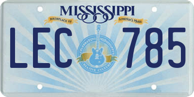 MS license plate LEC785