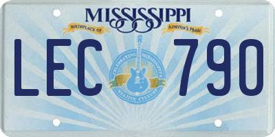 MS license plate LEC790