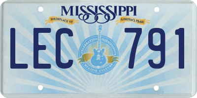 MS license plate LEC791