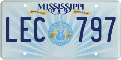 MS license plate LEC797