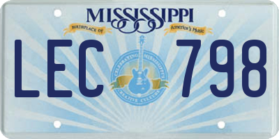 MS license plate LEC798