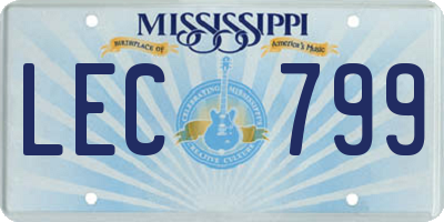 MS license plate LEC799