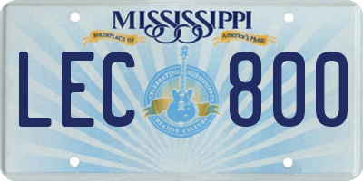 MS license plate LEC800