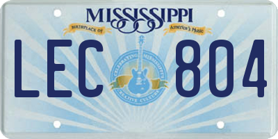 MS license plate LEC804