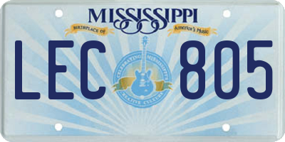 MS license plate LEC805