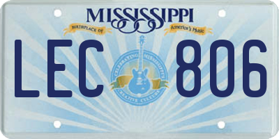 MS license plate LEC806