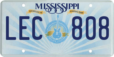 MS license plate LEC808