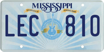 MS license plate LEC810