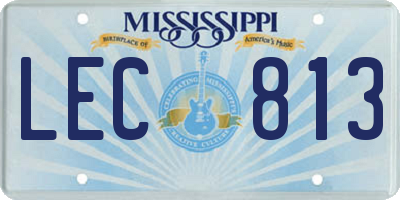MS license plate LEC813
