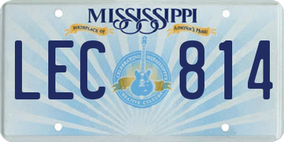 MS license plate LEC814