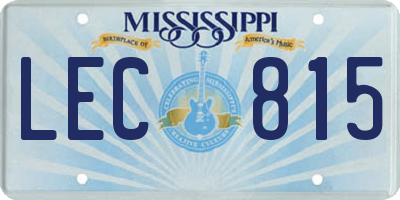 MS license plate LEC815