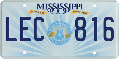 MS license plate LEC816