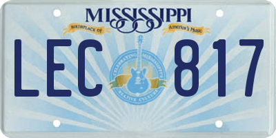 MS license plate LEC817