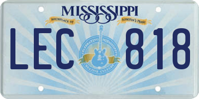 MS license plate LEC818