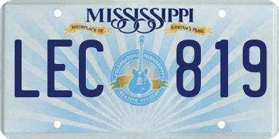 MS license plate LEC819
