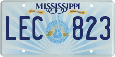 MS license plate LEC823