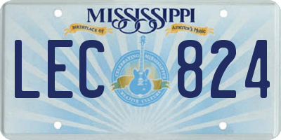 MS license plate LEC824
