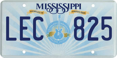 MS license plate LEC825