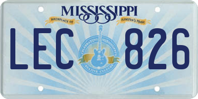 MS license plate LEC826