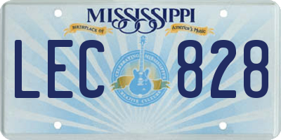 MS license plate LEC828