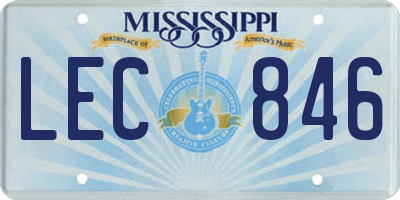 MS license plate LEC846