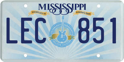 MS license plate LEC851
