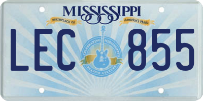 MS license plate LEC855
