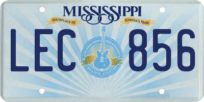 MS license plate LEC856