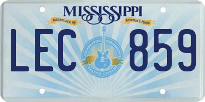MS license plate LEC859