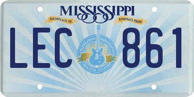 MS license plate LEC861