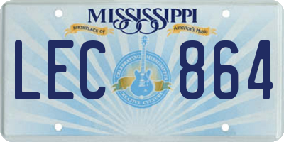 MS license plate LEC864