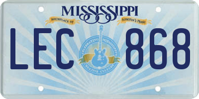 MS license plate LEC868