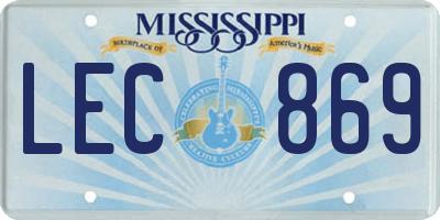 MS license plate LEC869