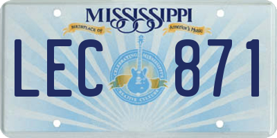 MS license plate LEC871
