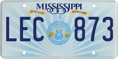 MS license plate LEC873