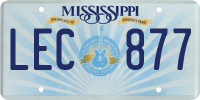 MS license plate LEC877
