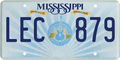 MS license plate LEC879