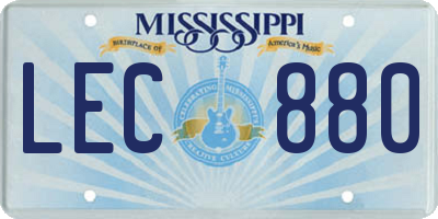 MS license plate LEC880