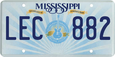 MS license plate LEC882