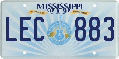 MS license plate LEC883