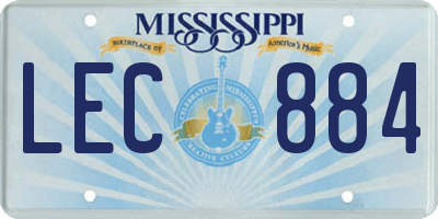 MS license plate LEC884
