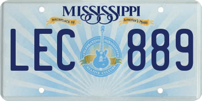 MS license plate LEC889