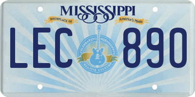 MS license plate LEC890