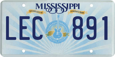 MS license plate LEC891