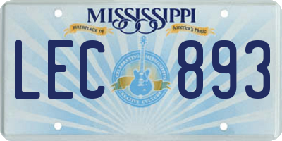 MS license plate LEC893