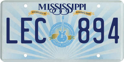 MS license plate LEC894