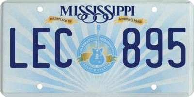 MS license plate LEC895