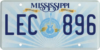 MS license plate LEC896